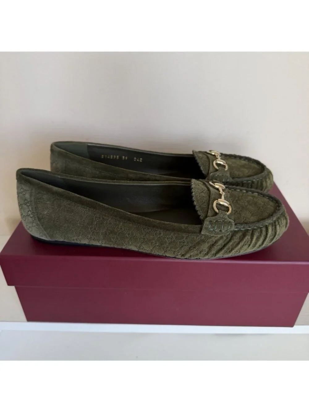 NEW GUCCI Women's GG Suede Kensington Horsebit Loafers EU 39 / US 9 Ballet Flats - Picture 5 of 10